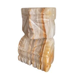 Vintage Carved Stone Onyx Marble Aztec Mayan Tiki Statue Bookend QTY Of 1